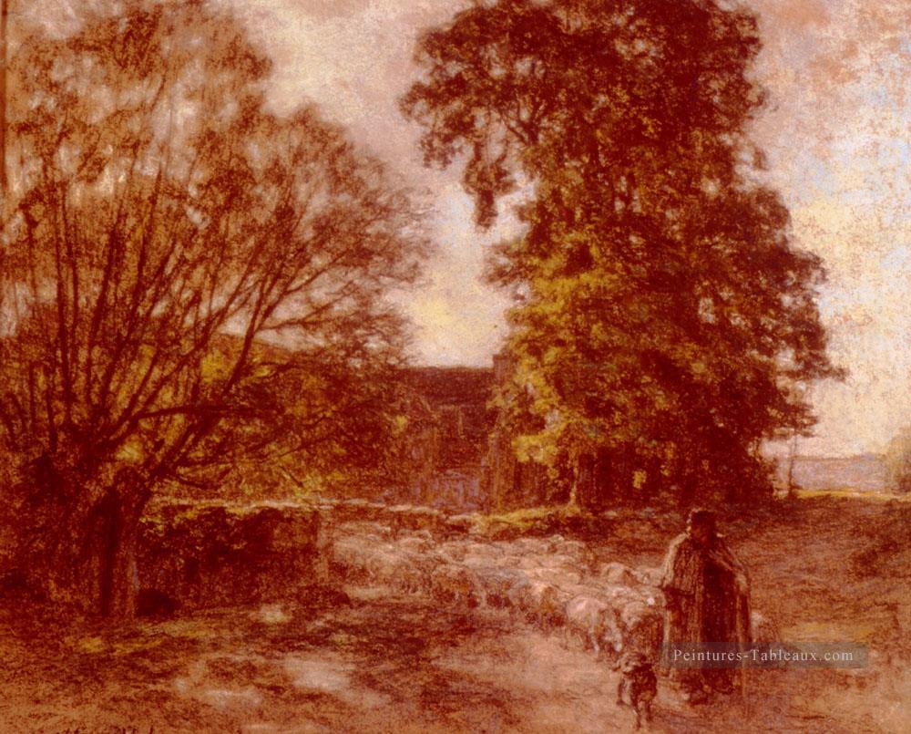 Berger et Mouton scènes paysanes Léon Augustin Lhermitte Peintures à l'huile
